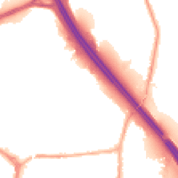 Night-time road noise heatmap for PR6 0JS