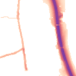 Night-time road noise heatmap for PR6 0TW
