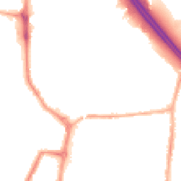 Night-time road noise heatmap for PR6 7AF