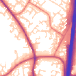 Daytime road noise heatmap for PR6 7DF
