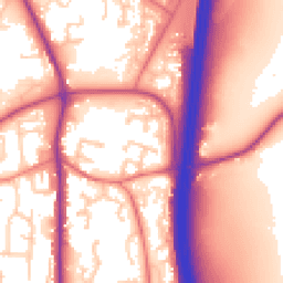 Daytime road noise heatmap for PR6 7FJ