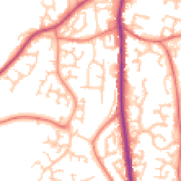 Daytime road noise heatmap for PR6 7JN