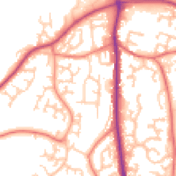 Daytime road noise heatmap for PR6 7JW