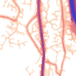 Daytime road noise heatmap for PR6 7PZ
