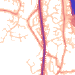 Daytime road noise heatmap for PR6 7QE