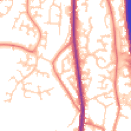Daytime road noise heatmap for PR6 7QG
