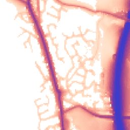 Daytime road noise heatmap for PR6 7QN