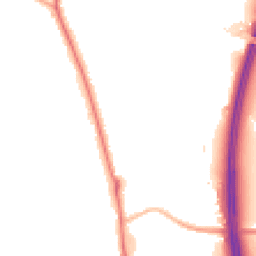 Night-time road noise heatmap for PR6 7QN