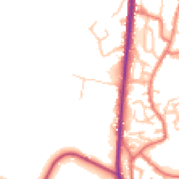 Daytime road noise heatmap for PR6 7YB