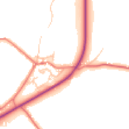 Daytime road noise heatmap for PR6 8HE
