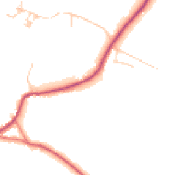 Daytime road noise heatmap for PR6 8JD