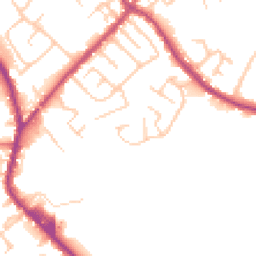 Daytime road noise heatmap for PR6 9FW
