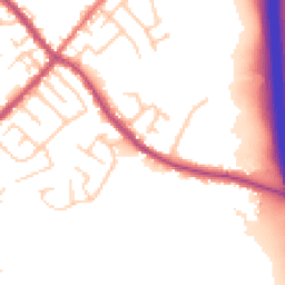 Daytime road noise heatmap for PR6 9HS