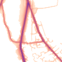 Daytime road noise heatmap for PR6 9JN