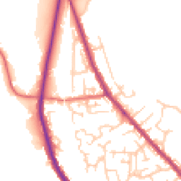 Daytime road noise heatmap for PR6 9JY