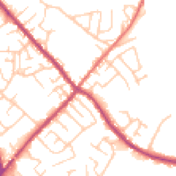 Daytime road noise heatmap for PR6 9NJ