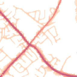 Daytime road noise heatmap for PR6 9NT