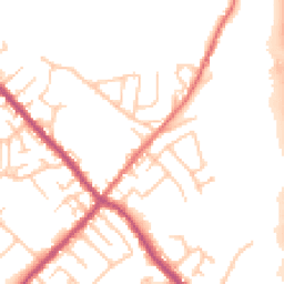 Daytime road noise heatmap for PR6 9NY