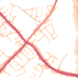 Daytime road noise heatmap for PR6 9PN