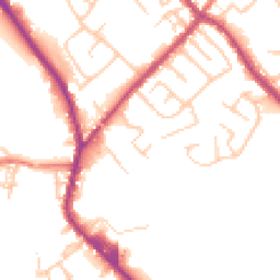 Daytime road noise heatmap for PR6 9QS
