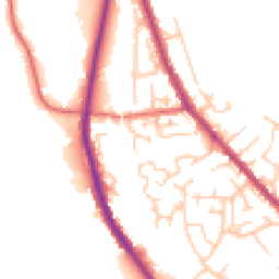 Daytime road noise heatmap for PR6 9SA