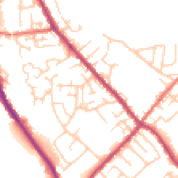 Daytime road noise heatmap for PR6 9SG