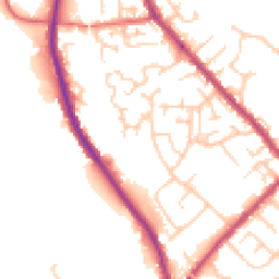 Daytime road noise heatmap for PR6 9SN