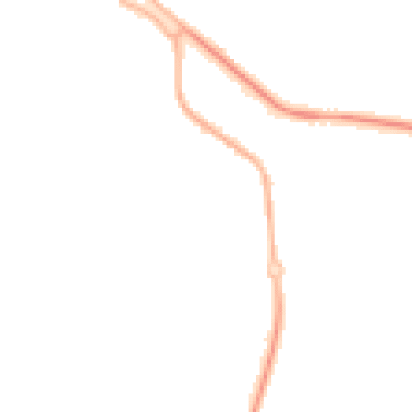 Night-time road noise heatmap for PR7 1NR