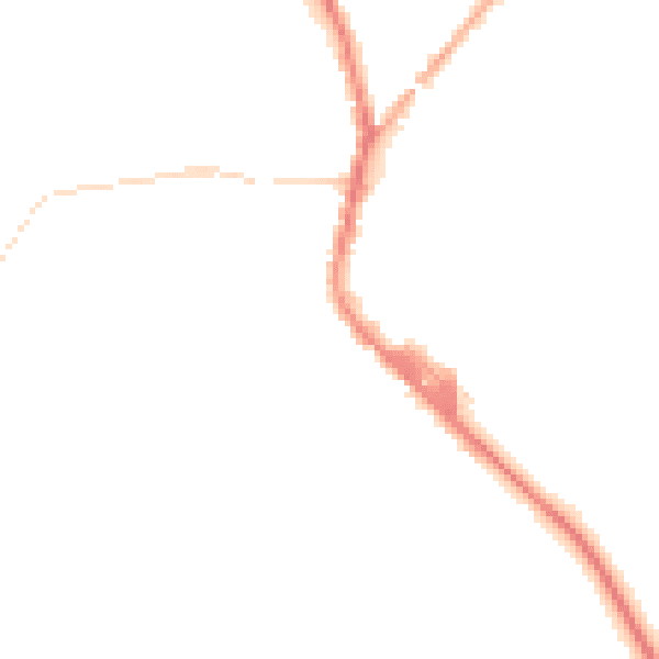 Night-time road noise heatmap for PR7 4HR