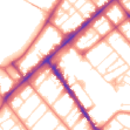 Daytime road noise heatmap for PR8 1AE