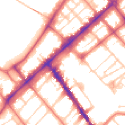 Daytime road noise heatmap for PR8 1AS