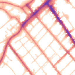 Daytime road noise heatmap for PR8 1AU