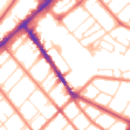 Daytime road noise heatmap for PR8 1AW