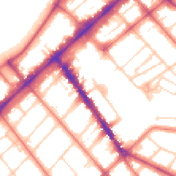 Daytime road noise heatmap for PR8 1BL