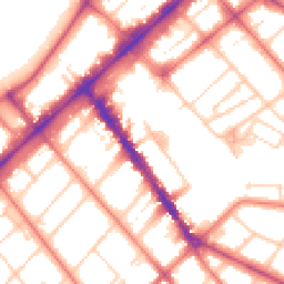 Daytime road noise heatmap for PR8 1BN