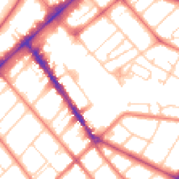 Daytime road noise heatmap for PR8 1BX