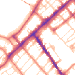 Daytime road noise heatmap for PR8 1DL