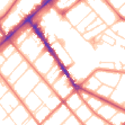 Daytime road noise heatmap for PR8 1DQ