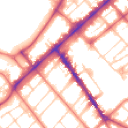 Daytime road noise heatmap for PR8 1DS