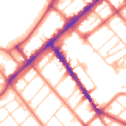 Daytime road noise heatmap for PR8 1DT