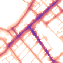 Daytime road noise heatmap for PR8 1DW