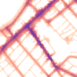 Daytime road noise heatmap for PR8 1DY