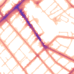Daytime road noise heatmap for PR8 1EF
