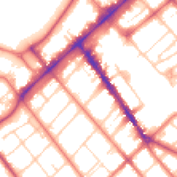 Daytime road noise heatmap for PR8 1EG