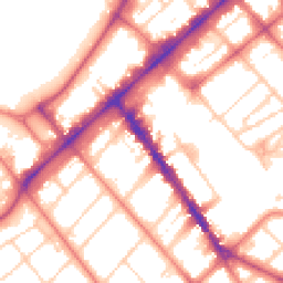 Daytime road noise heatmap for PR8 1EH