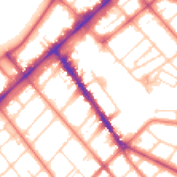 Daytime road noise heatmap for PR8 1EJ