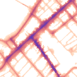 Daytime road noise heatmap for PR8 1EN