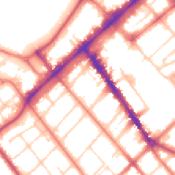 Daytime road noise heatmap for PR8 1EQ