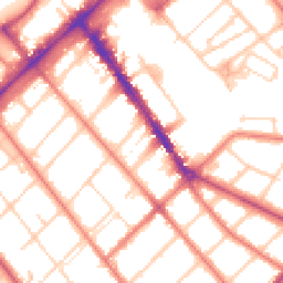 Daytime road noise heatmap for PR8 1ER