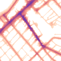 Daytime road noise heatmap for PR8 1ES